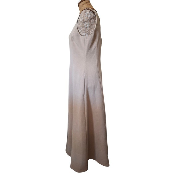 NWT Joie Sheath Sleeveless Midi Dress Tan Cream Square Neck Pockets Size 10 - Picture 6 of 9